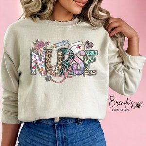Nurse Sweatshirt Fleece crew